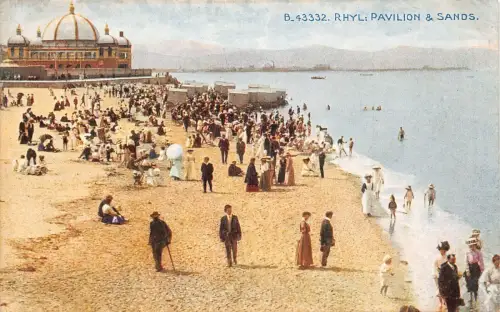 A791 Wales Rhyl Pavilion and Sands Beach Vintage Postkarte