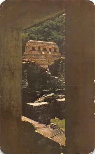B188 Mexiko Vista al Templo de las Inscripciones Palenque Chis Mex Postkarte