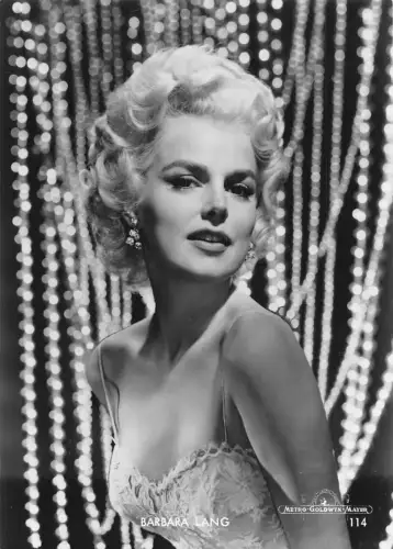 A828 Amerikanische Schauspielerin Barbara Lang Portrait Echtfoto Postkarte