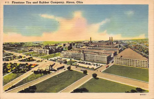 B187 US Industrial Firestone Tire and Rubber Company Akron Ohio Postkarte