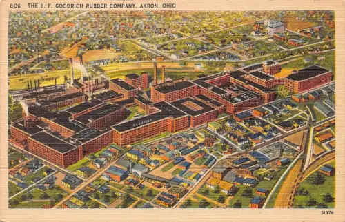 B187 US Industrial The BF Goodrich Rubber Company Akron Ohio Postkarte