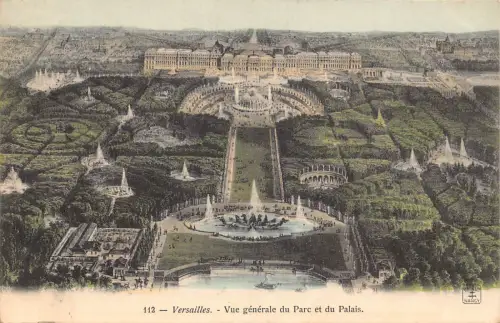 Frankreich 1905 Versailles Gesamtansicht von Park und Schloss Vintage Postkarte