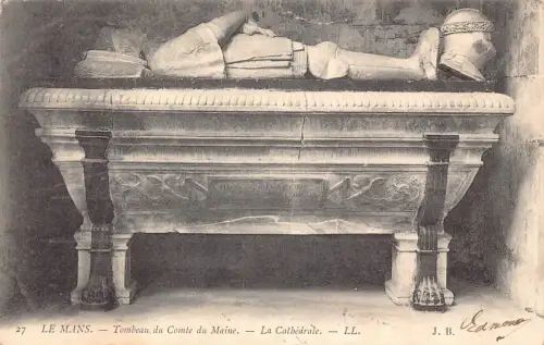 Frankreich Le Mans Grab der Kathedrale Comte du Maine Vintage Postkarte