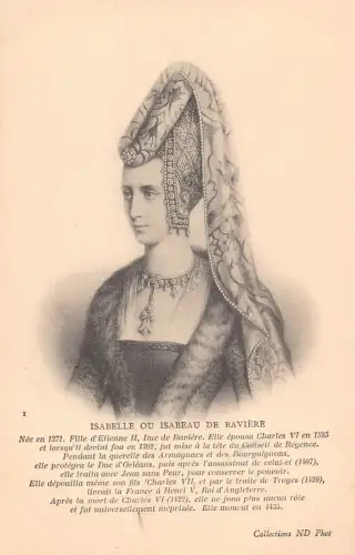 A793 Königspostkarte Isabeau von Bayern Königin von Frankreich Frau von König Karl VI.