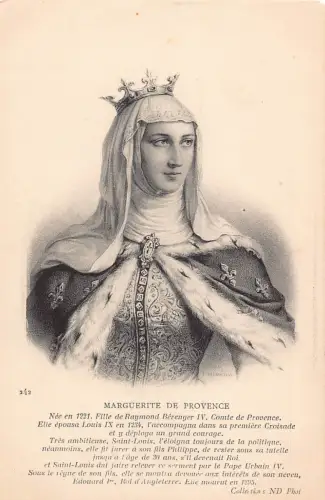 A793 Königliche Margarete der Provence Königin von Frankreich Frau von König Ludwig IX Postkarte