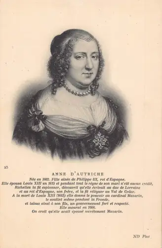 A792 Royalty Anne of Austria Königin von Navarra Vintage Postkarte