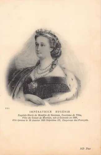 A792 Königliche Kaiserin von Frankreich Eugenie de Montijo Vintage Postkarte