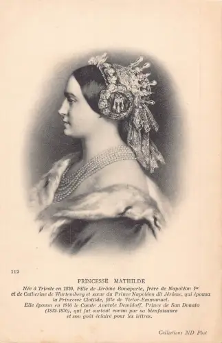 A792 Royalty French Princess Mathilde Bonaparte Vintage Postcard