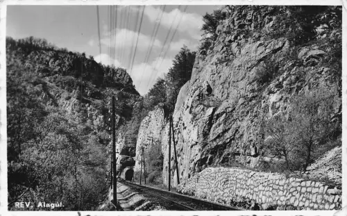 L518 Rumänien Bihor Vadu Crișului Rév Eisenbahn 1940 RPPC Vintage Postkarte