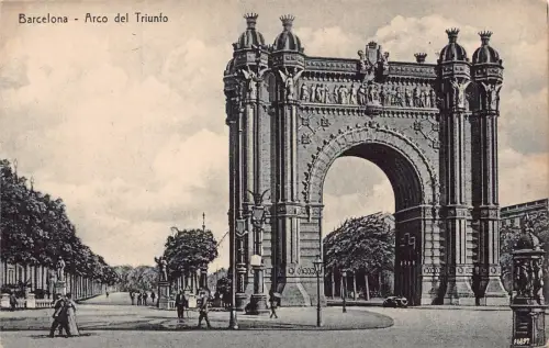 A795 Spanien Barcelona Arco de Triunfo Triumphbogen Vintage Postkarte