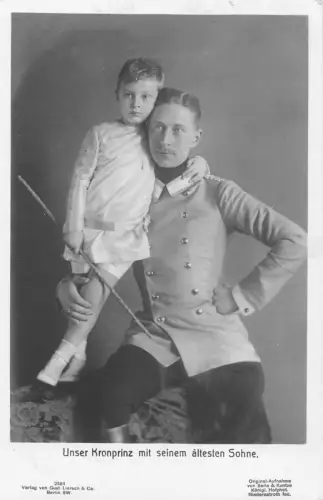 A829 Königskronprinz Wilhelm von Preußen und Ältester Sohn Vintage Postkarte