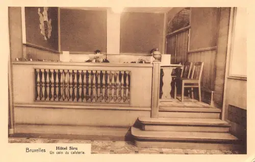 L116 Belgien Brüssel Hotel Siru eine Ecke der Cafeteria Vintage Postkarte