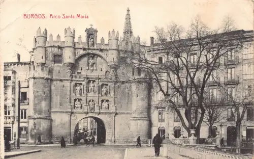 A795 Spanien 1929 Burgos Arco Santa Maria Tor Vintage Postkarte