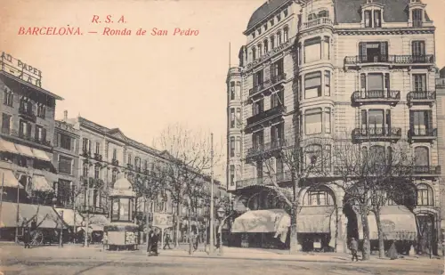 A795 Spanien Barcelona Ronda de San Pedro Vintage Postkarte