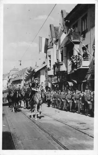 L518 Rumänien Oradea Nagyvarad Horthy Eintrag 1940 RPPC Vintage Postkarte