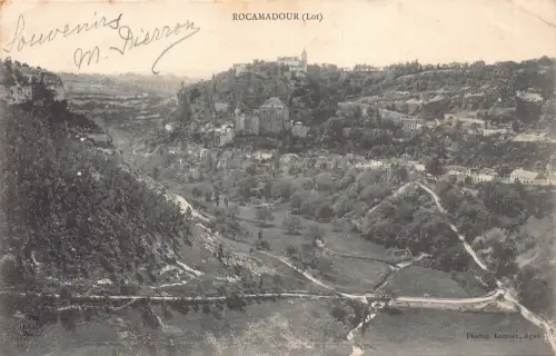 Frankreich Rocamadour Gesamtansicht Vintage Postkarte