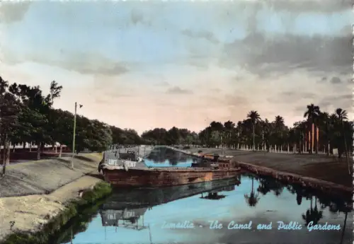 A796 Ägypten Ismailia Kanal und öffentliche Gärten Vintage Postkarte
