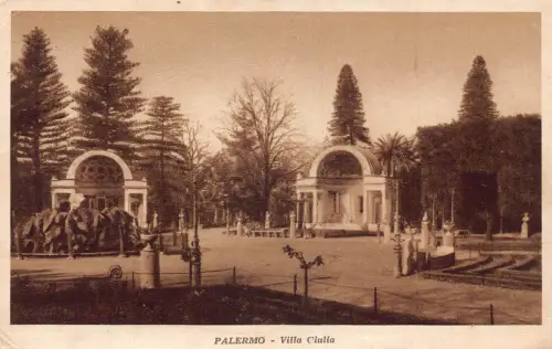 A796 Italien Palermo Villa Giulia Vintage Postkarte