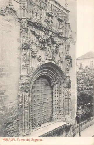 A795 Spanien Malaga Puerta del Sagrario Vintage Postkarte