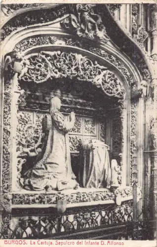 A795 Spanien 1929 Burgos Cartuja Sepulcro del Infante D Alfonso Vintage Postkarte