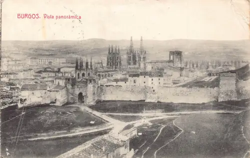 A795 Spanien 1929 Burgos Gesamtansicht Vintage Postkarte