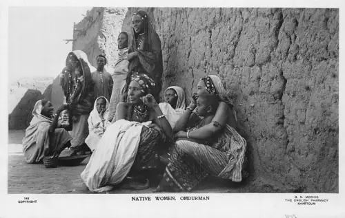 Sudan Omdurman einheimische Frauen ethnisch Vintage Echtfoto Postkarte