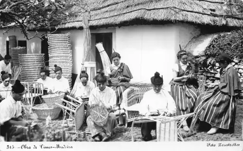 A831 Portugal Madeira Obra de Vimes Holzkorb Handarbeit Kultur Postkarte