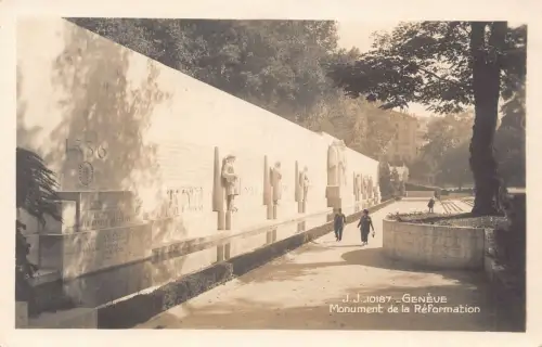 L099 Schweiz Genfer Reformationsmauer Denkmal Vintage Postkarte