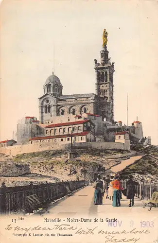 C074 Frankreich Marseille Notre Dame de la Garde 1903 alte Postkarte