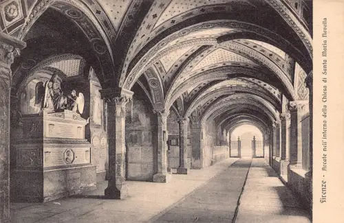 C079 Italien Firenze Arcate nell'interno della Chiesa di S Maria Novella Postkarte