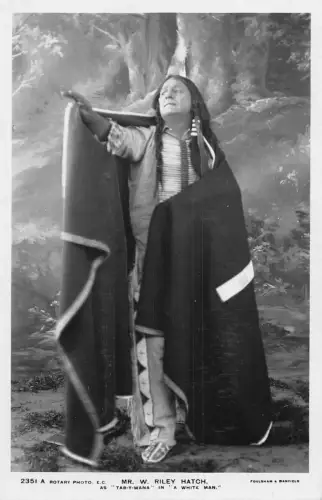 A799 Schauspieler Riley Hatch als Tab-y-Wana Indianer - Ein weißer Mann RPPC Postkarte