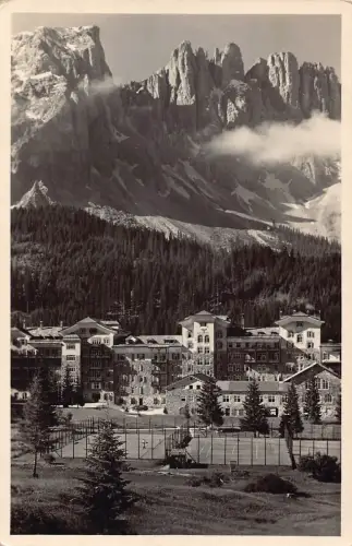 A922 Italien Hotel Carezza al Lago verso il Latemar Dolomiti RPPC Vintage Postkarte
