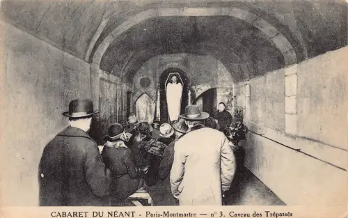 C059 Frankreich Paris Montmartre Cabaret du Neant Vintage Postkarte