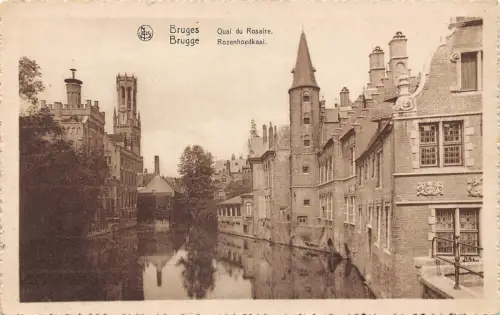 C055 Belgien Brügge Le Quai du Rosaire Vintage Postkarte