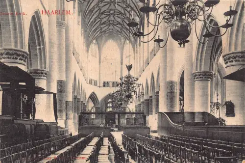 A801 Niederlande 1911 Große Kirche Innenraum Haarlem Vintage Postkarte