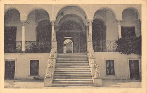 A801 Tunesien Tunis Palais du Bardo L'Escalier des Lions Palace Vintage Postkarte