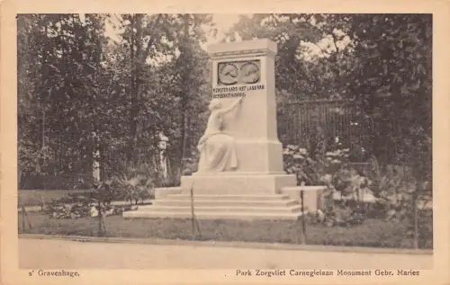 A802 Niederlande - Gravenhage Haager Park Zorgvliet Denkmal Postkarte