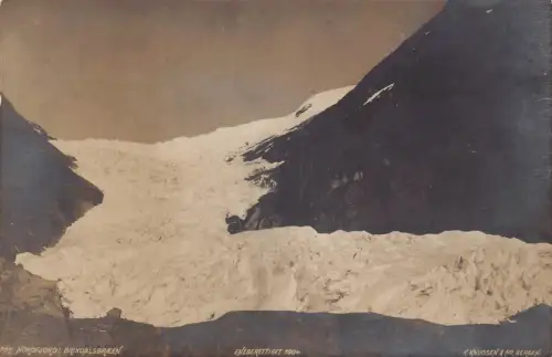 A802 Norwegen Nordfjord Brixdalsbraeen Enebrettiget Berg RPPC Vintage Postkarte