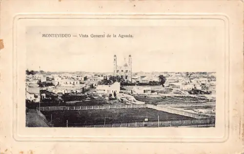 A986 Uruguay Montevideo Vista General de Aguada Passepartout Vintage Postkarte
