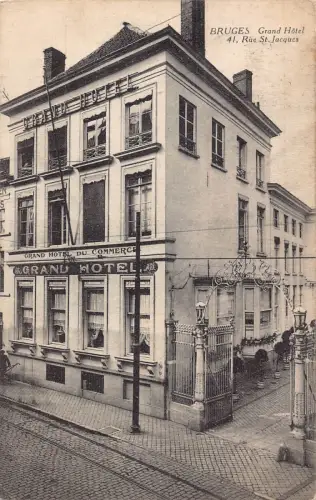 A802 Belgien 1925 Brügge Grand Hotel Vintage Postkarte