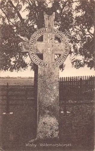 A802 Schweden Visby Wisby Valdemarskorset Kreuz Vintage Postkarte