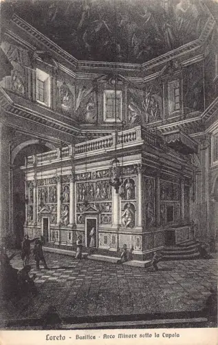 A803 Italien Loreto Basilika Arco Minore Sotto Kuppel Kirche Vintage Postkarte