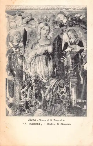A803 Italien Siena Chiesa di S Domenica S Barbera Saint Art Vintage Postkarte