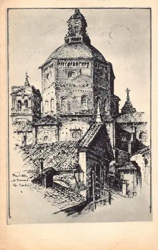 A803 Italien Pavia Ponte Dom Kathedrale Kunst Vintage Postkarte