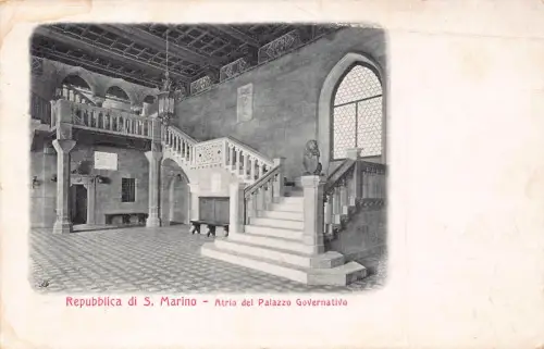 A924 Repubblica di San Marino 1901 Atrio del Palazzo Governativo Postkarte