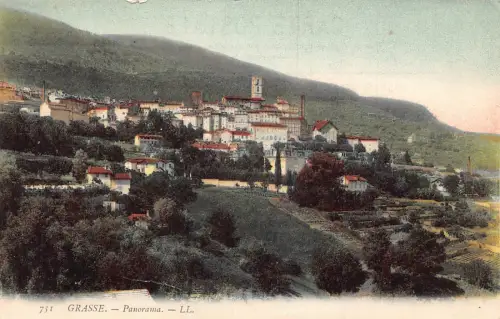 C071 Frankreich Grasse Panorama Vintage Postkarte
