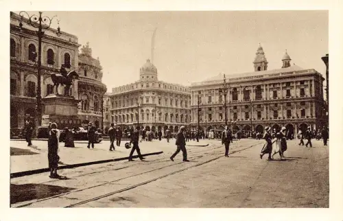A804 Italien Genua Genua Piazza de Ferrari Vintage Postkarte