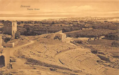 A804 Italien Syrakus Syrakus Griechisches Theater Vintage Postkarte