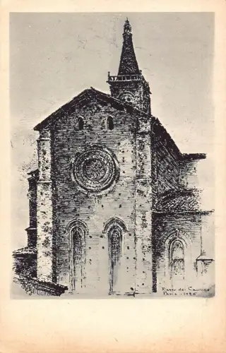 A804 Italien Pavia Fianco del Carmine Kirche Kunst Vintage Postkarte