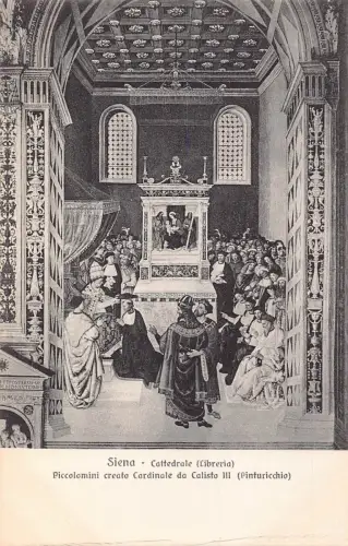 A804 Italien Siena Cattedrale Piccolomini creato Cardinale da Calisto III Postkarte
